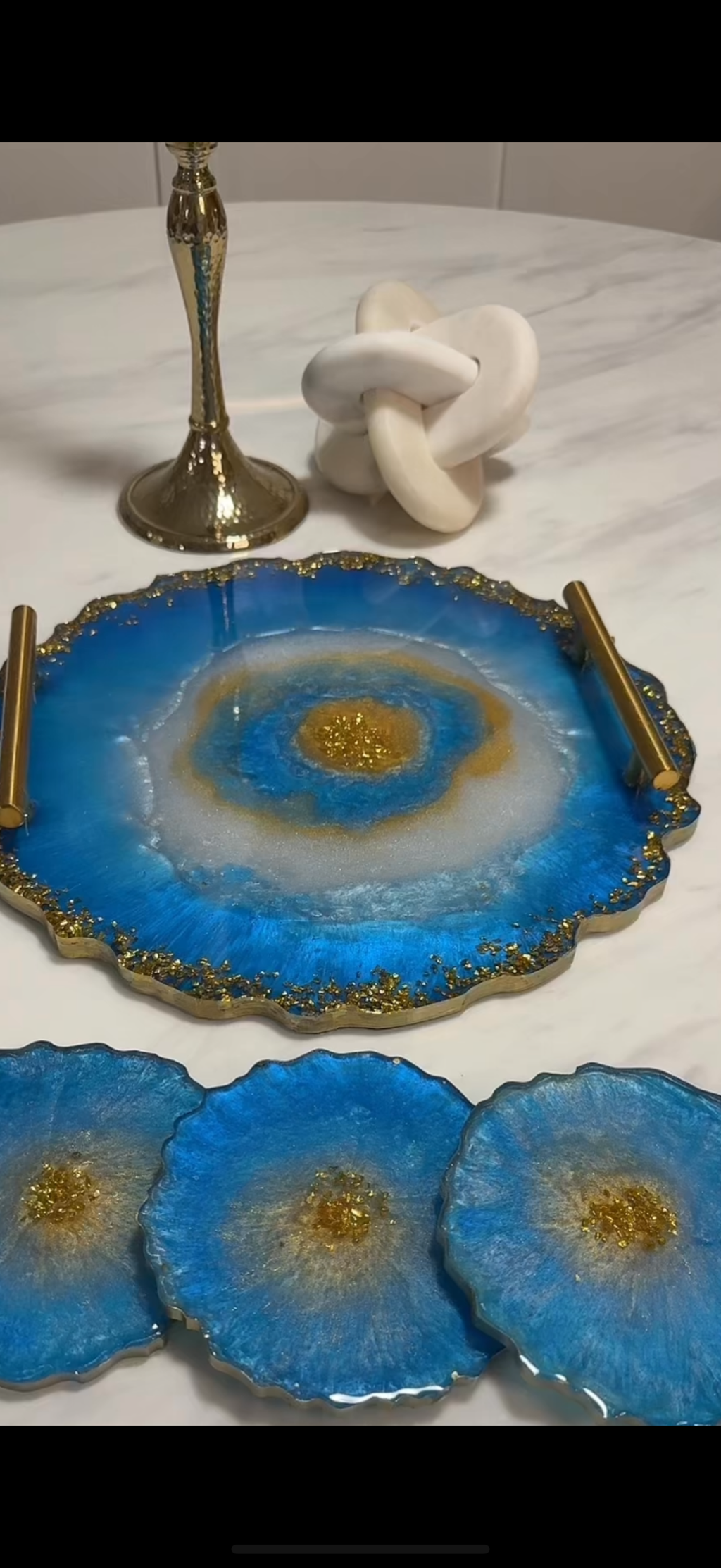 decorative Resin Geode Tray