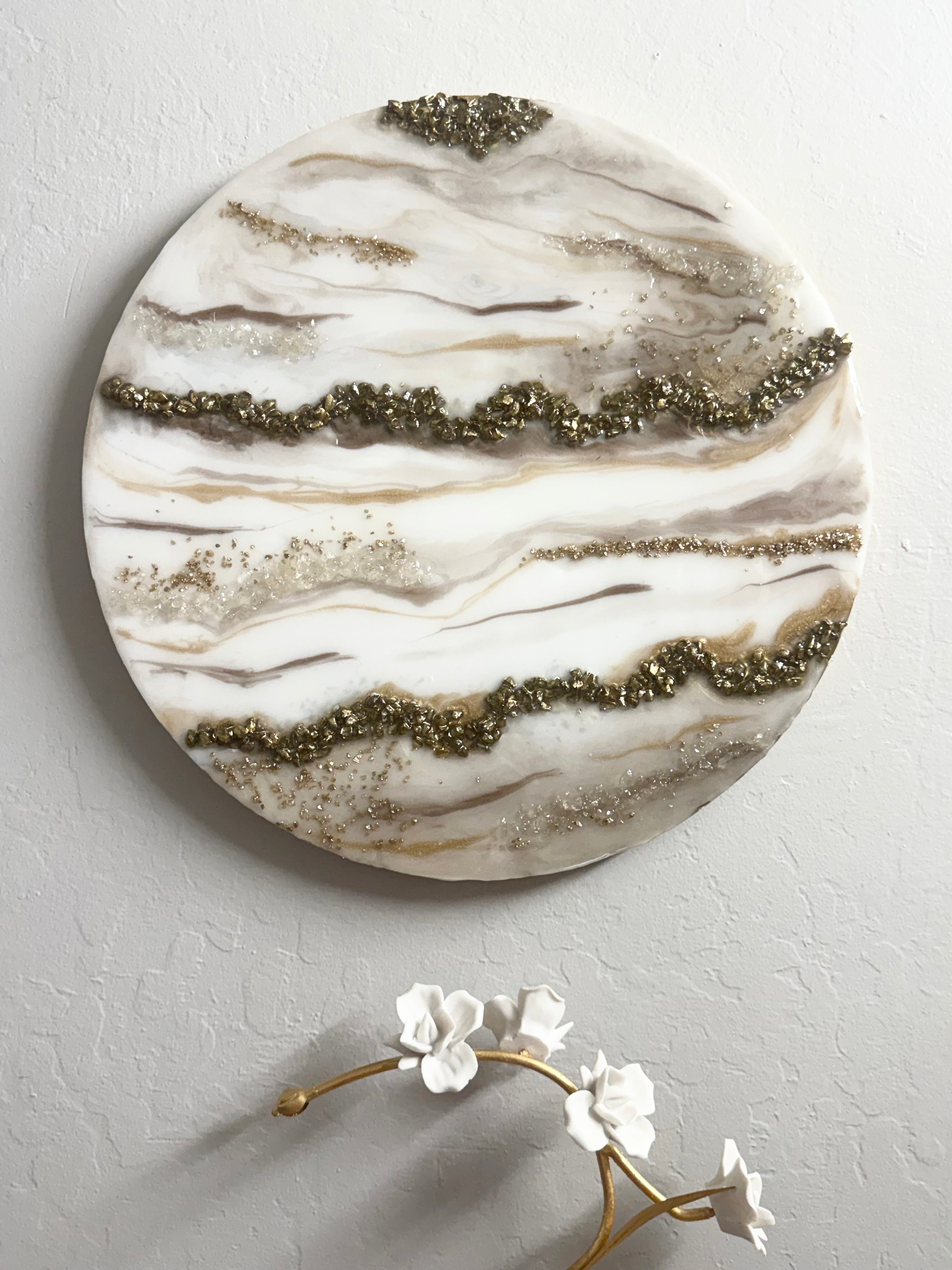 Wood covered resin decorative plaque