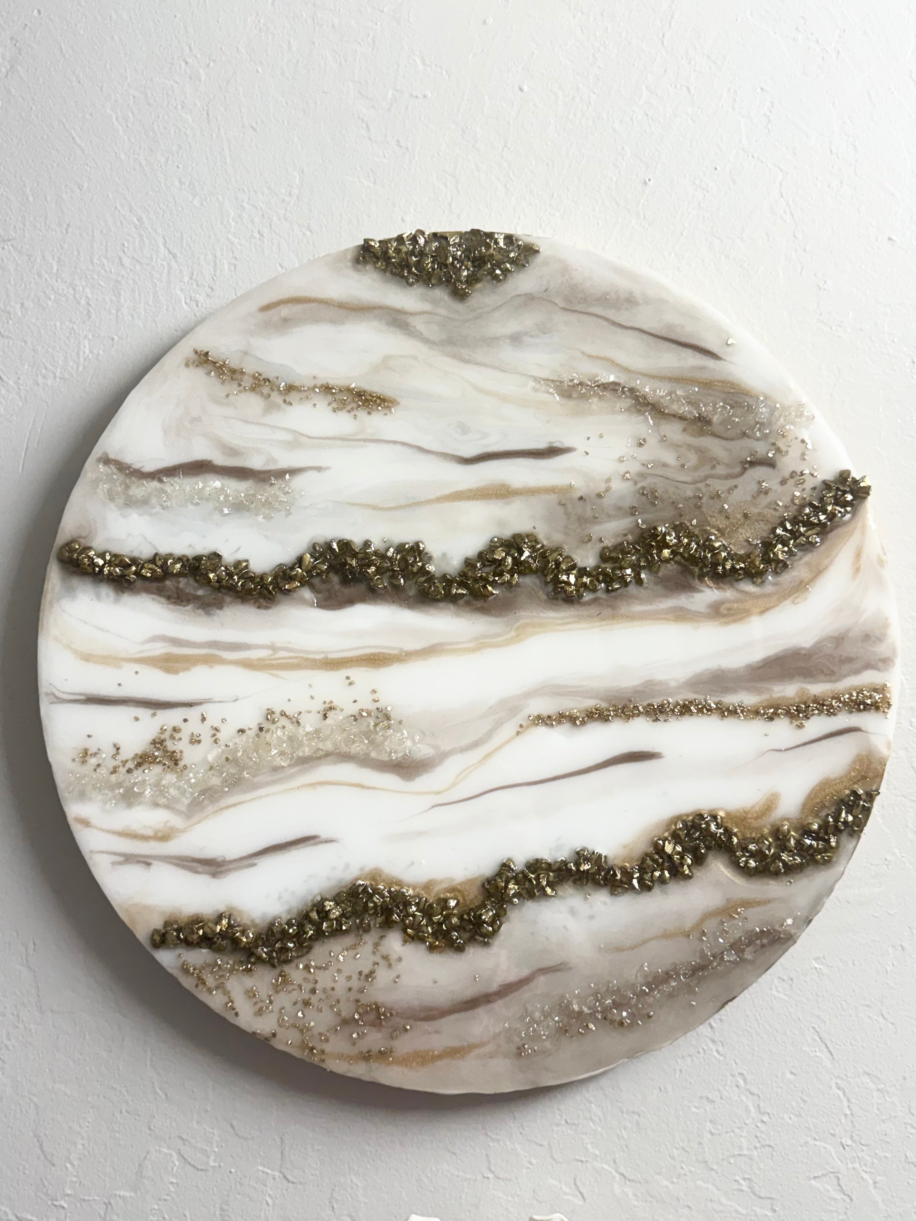 Wood covered resin decorative plaque
